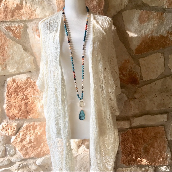 Anthropologie Druzy Quartz Pendant Necklace - Picture 8 of 8